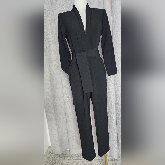 A.L.C. Kieran Black Tie-Waist Jumpsuit - Picture 8 of 15